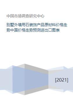 别墅外墙用石装饰产品原材料价格走势中国价格走势预测进出口图表